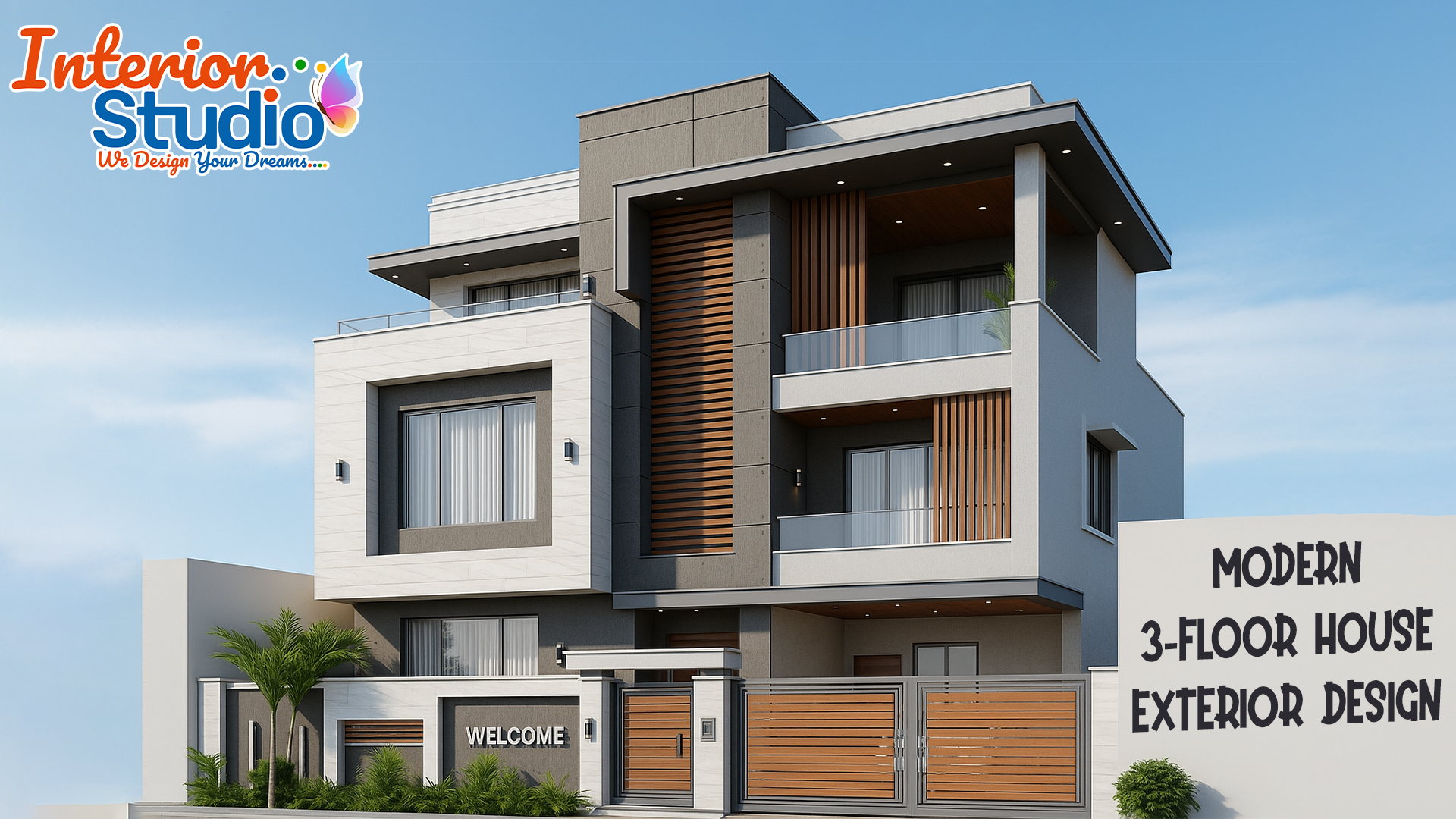Modern 3-Floor House Exterior Design