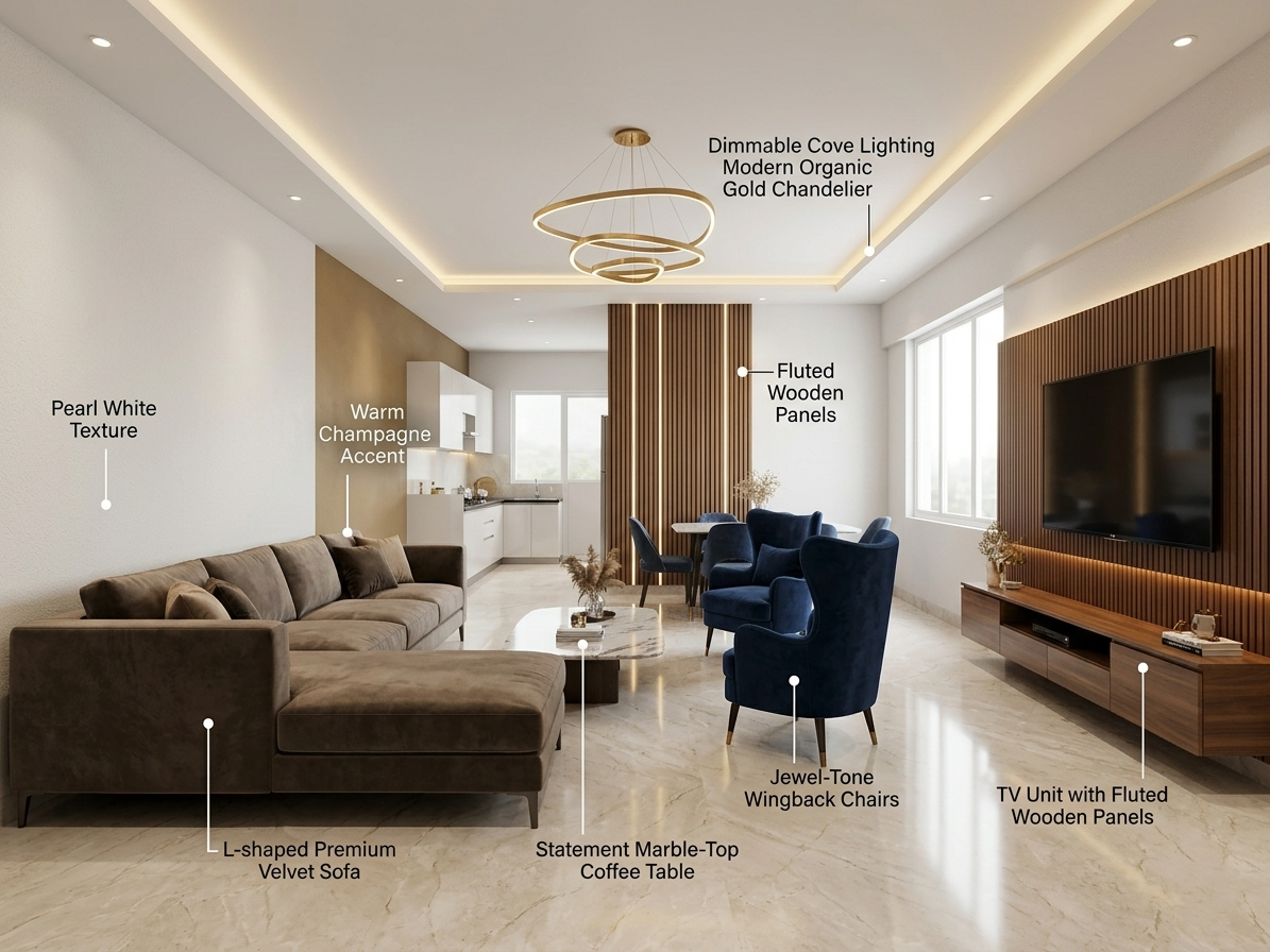 The Prestige City Hyderabad Living & Drawing Room Design