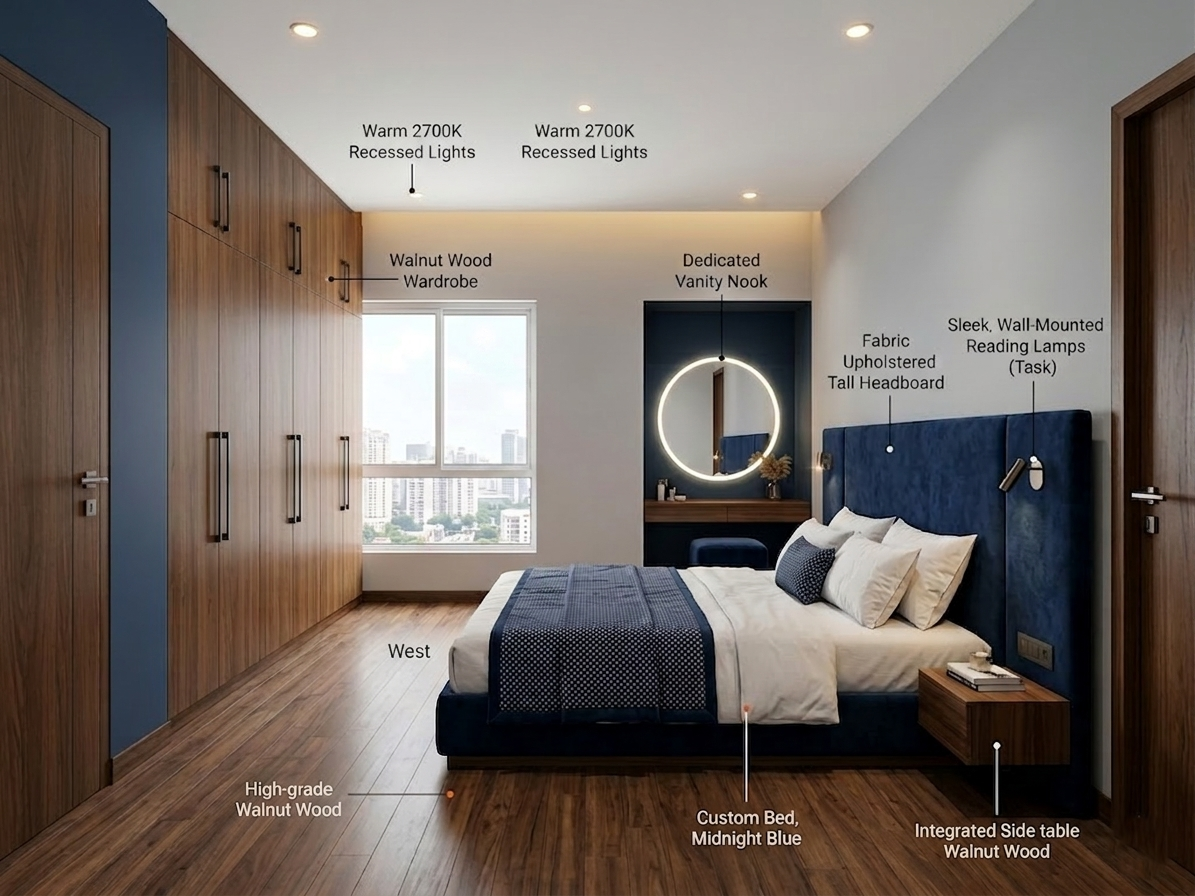 The Prestige City Hyderabad Master Bedroom Design