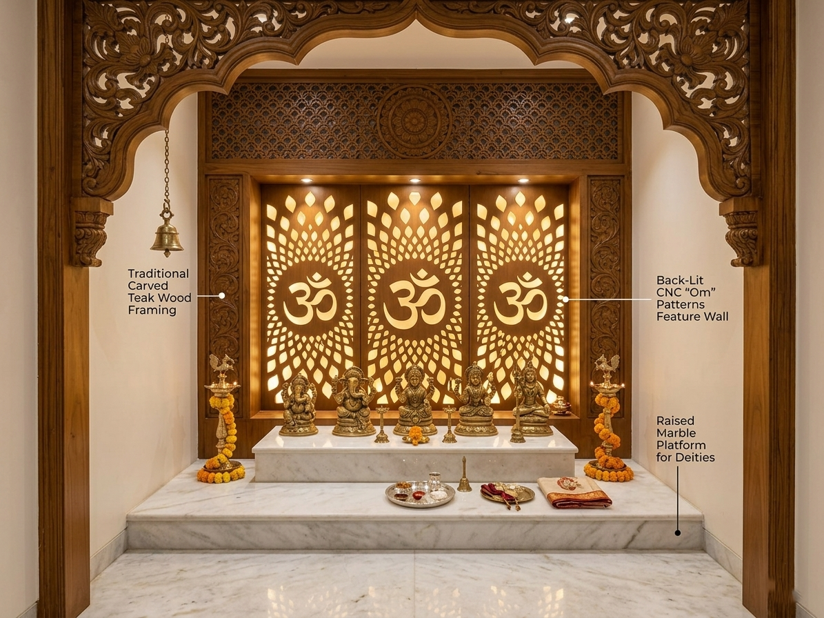 The Prestige City Hyderabad Pooja Room Design